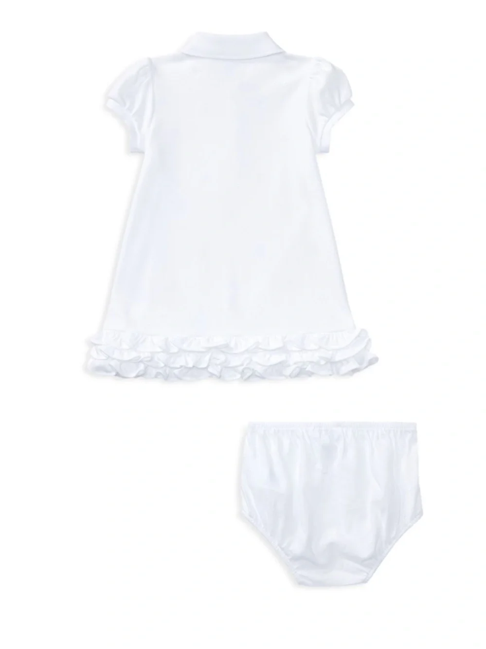 Ralph Lauren White Polo Baby Dress with Pastel Pony Embroidery 24 months GUC